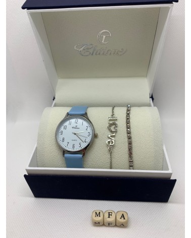 COFFRET MONTRE FEMME BLEUE