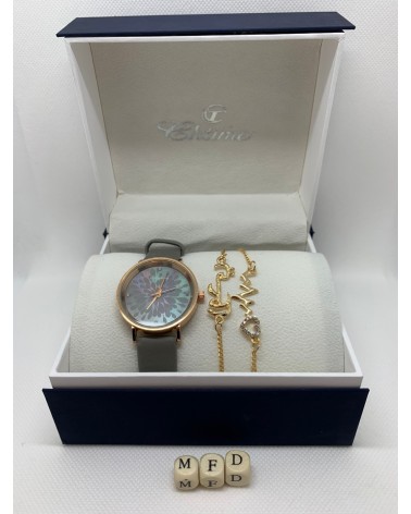 COFFRET MONTRE FEMME GRISE