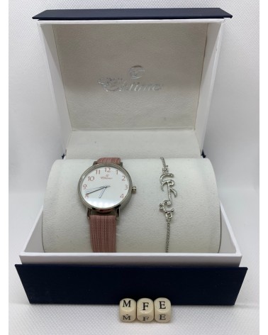 COFFRET MONTRE FEMME BRACELET ROSE