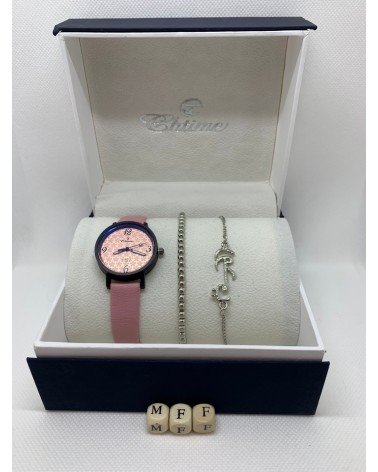 COFFRET MONTRE FEMME ROSE