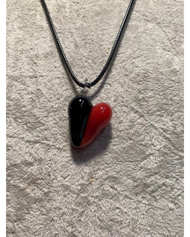 Pendentif Cœur rouge et noir