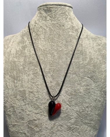 Pendentif Cœur rouge et noir